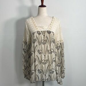 Anthropologie floreat Lace Peasant Top Whimsical  8